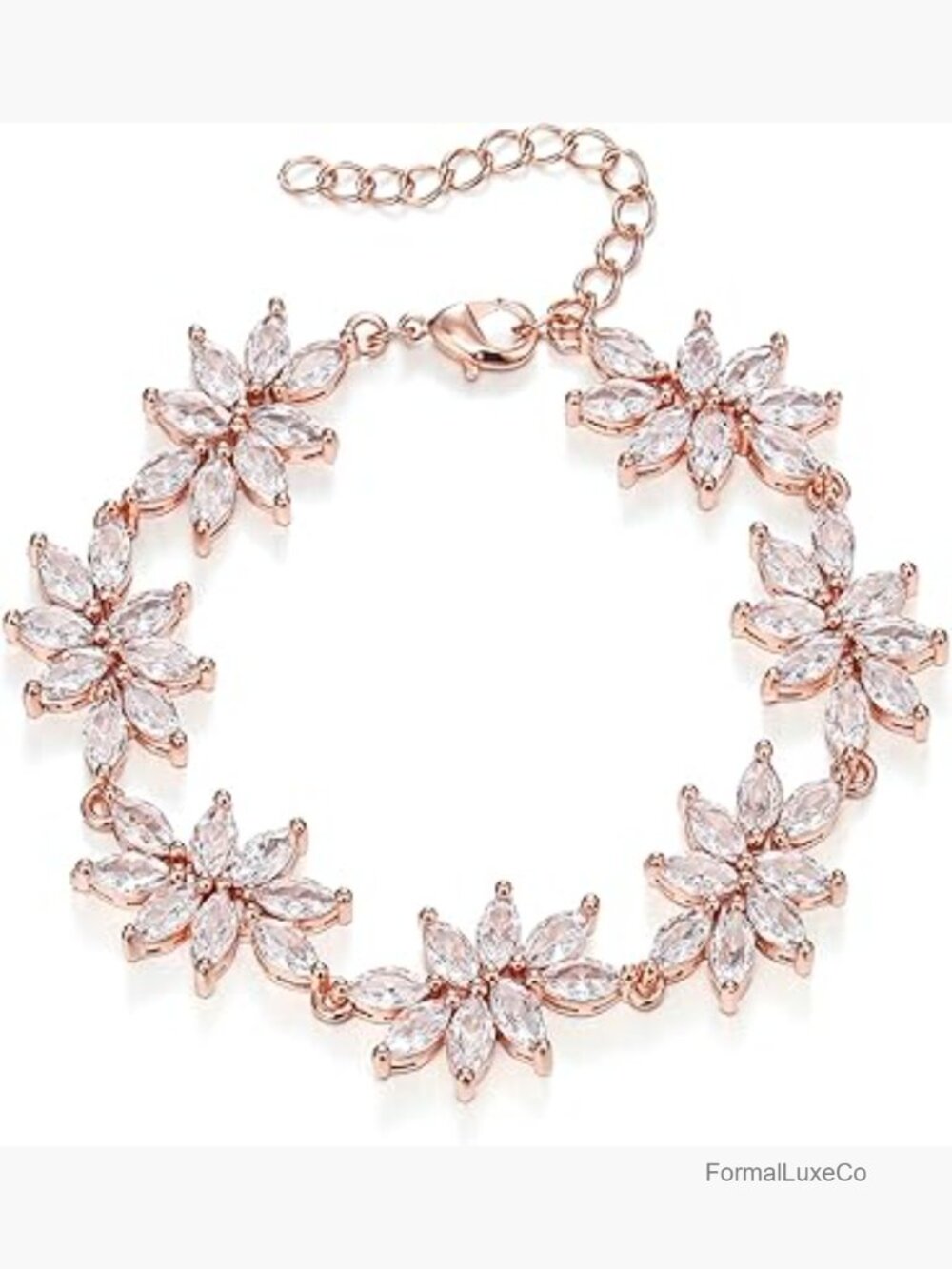 Marquise Teardrop Cubic Zirconia Tennis Bracelet Wedding Bridal Prom Gift